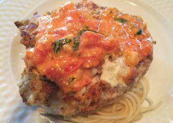 Best Recipe Farewell Parmesan Crusted Chicken wlight Basil Tomato Scampi Cream Sauce Delicious and Healthy