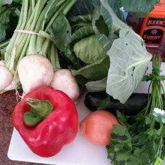 A picture of Basically basic veggie soup.