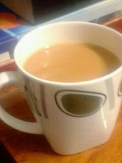 A picture of Indian style ginger tea.