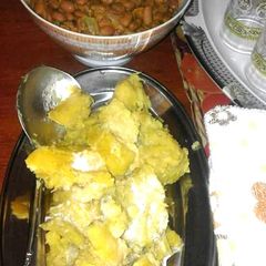 A picture of Sweet Potatoes in Coconut milk and beans.