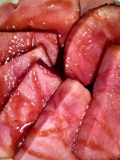 A picture of Maple Dijon Glazed Ham Steaks.