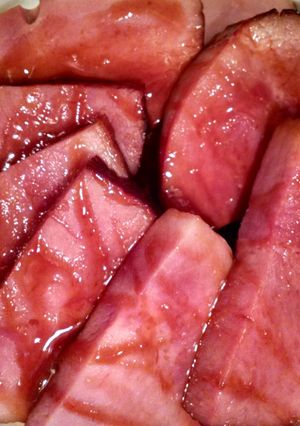 A picture of Maple Dijon Glazed Ham Steaks.