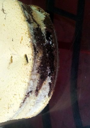 A picture of chocolate marble chiffon cake.