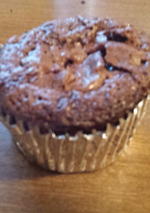 A picture of Cookie Dough Brownie Cupcakes.