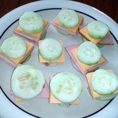 A picture of cucumber sandwiches.