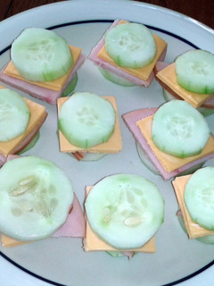 A picture of cucumber sandwiches.
