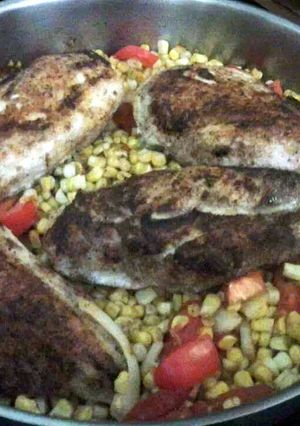 A picture of Griff's Chicken Maque Choux (mock-shoe).