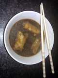 Sophie's lime chili beef spring roll dumpling soup