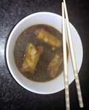 Sophie's lime chili beef spring roll dumpling soup