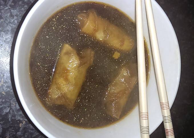 Sophie's lime chili beef spring roll dumpling soup