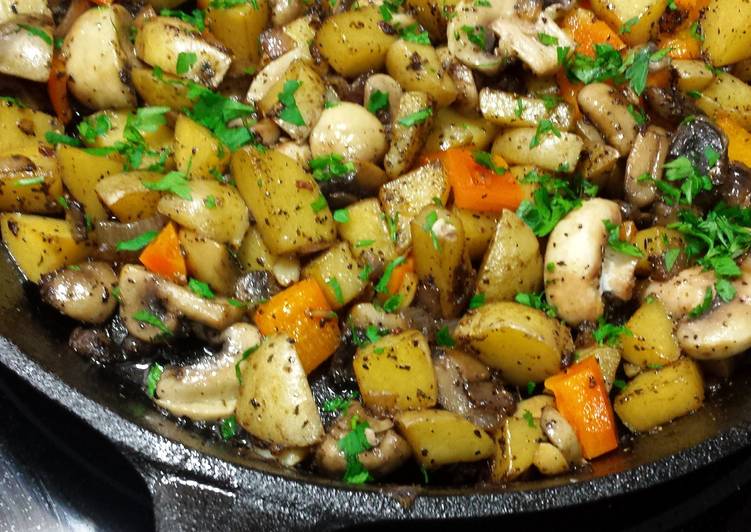 Steps to Make Super Quick Homemade Easy Potato & Veggie Skillet