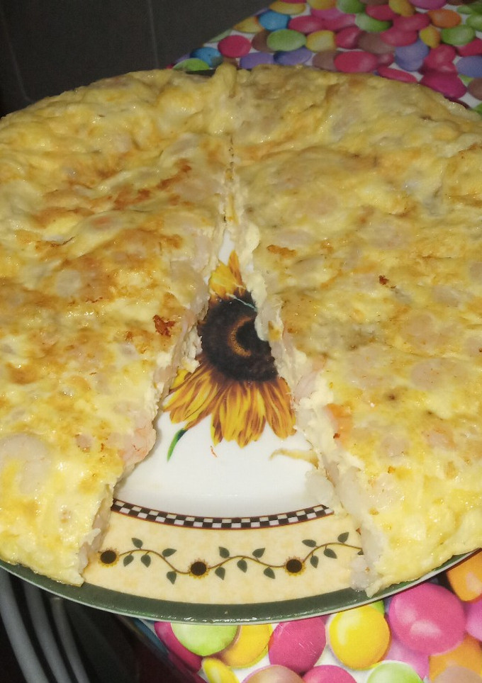 Una foto de Tortilla de gambitas y queso