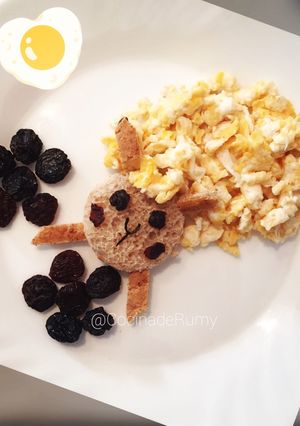 Una foto de Platos divertidos (ovejita de huevos revueltos)
