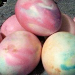 Tinklee's Shaving Cream Dyed Eggs A picture of Tinklee's Shaving Cream Dyed Eggs.