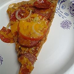 Chicken crusted pizza low carb A picture of Chicken crusted pizza low carb.