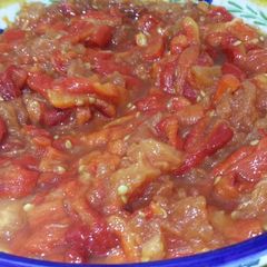 A picture of Roasted red pepper and tomato salad.