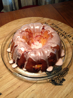 A picture of Peaches And Cream Cheese Pound Cake.