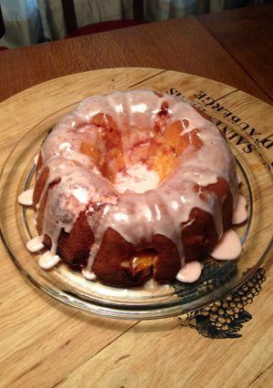 A picture of Peaches And Cream Cheese Pound Cake.