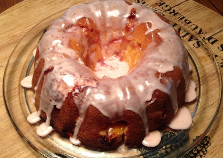 Steps to Prepare Ultimate Peaches And Cream Cheese Pound Cake