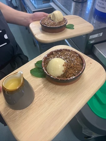 Recipe Spiced apple and pear crumble which Delicious