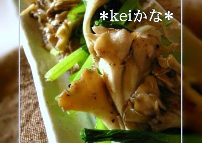 How to Prepare Award-winning Easy Komatsuna and Maitake Garlic Stir-fry