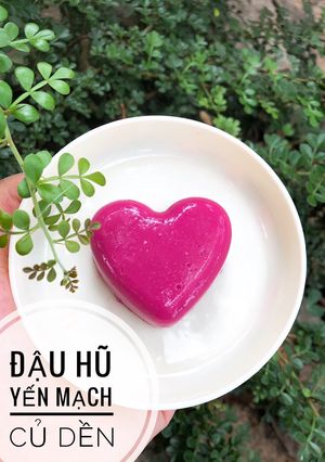 Hình của món Ăn dặm - Đậu hũ yến mạch màu củ dền.