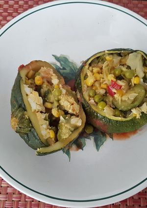 Una foto de Zapallo rellenos de vegetales