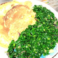 A picture of Fried kales.