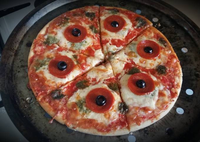 Steps to Make Favorite Vickys Halloween Pizza &#39;P-Eyes&#39; 👀 GF DF EF SF NF