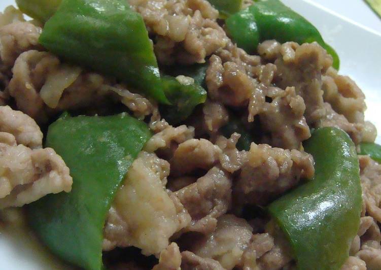 Steps to Make Ultimate Miso and Garlic Flavoured Pork and Green Pepper Stir-Fry