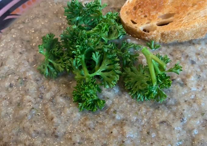 Steps to Make Award-winning Fridge Cleaning: Cauliflower Mushrooms Cream Soup(Almond milk version)