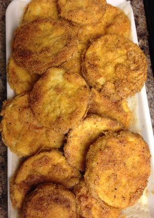A picture of Fried Summer Squash.