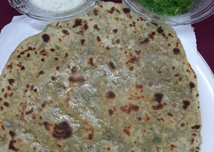 Steps to Prepare Homemade Green garlic paratha