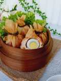 Ekkado ayam dan wortel ekonomis (dengan kulit pangsit)