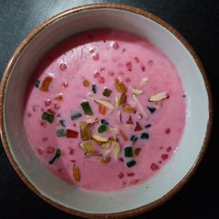 A picture of Rose Sago kheer.