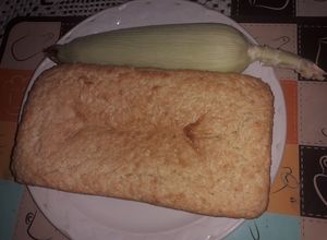 Una foto de Rico pan de elote natural
