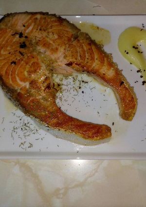 Una foto de Salmón a la plancha a la Lima