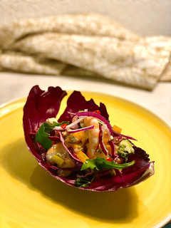 Una foto de Ensalada cítrica de col lombarda