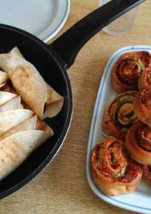 Una foto de Fajitas light de pollo y rollos de jamón