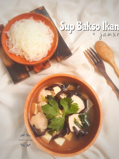 Foto resep Sup Bakso Ikan + Jamur