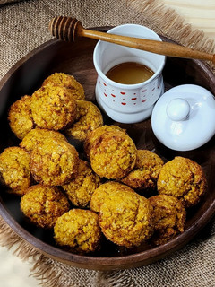 Una foto de 🍘Buñuelos de calabaza al horno 🍘 sin azúcar, sin harina de trigo