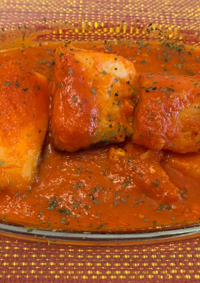 Una foto de Bacalao en salsa de piquillo olla GM