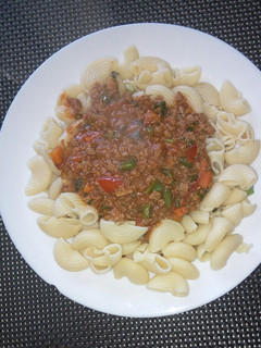 A picture of Macaroni And minced meat.(Macaroni goulash).