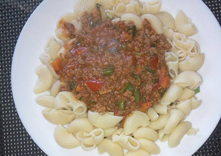 Step-by-Step Guide to Prepare Any-night-of-the-week Macaroni And minced meat.  (Macaroni goulash)