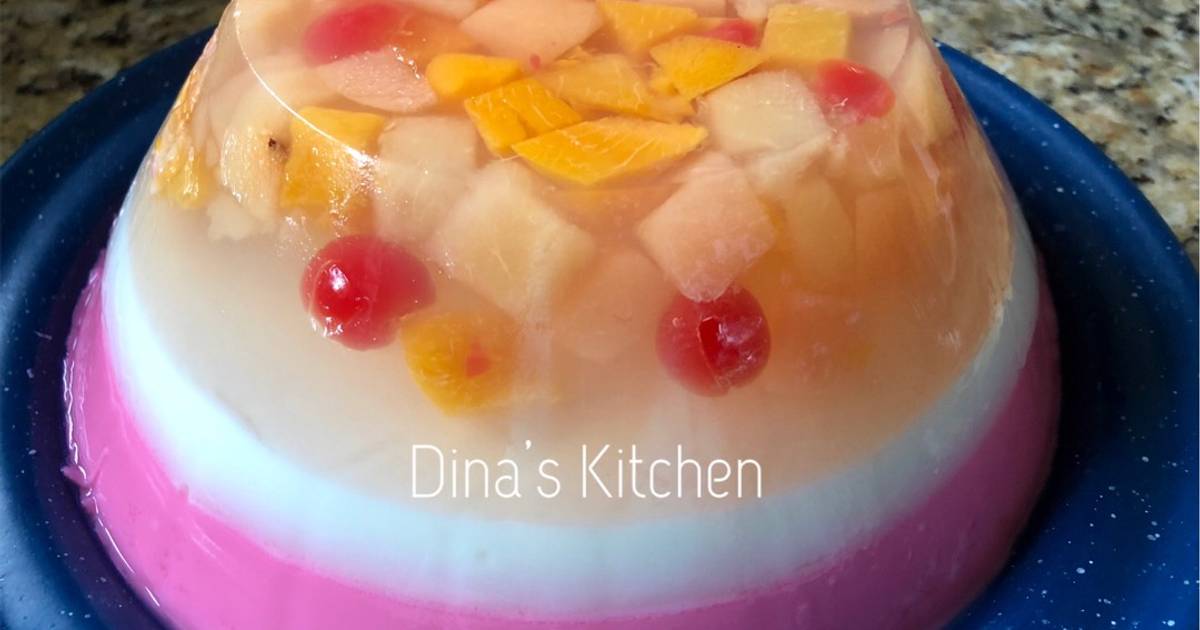 Resep Pudding Buah Kaleng Dan Cocopandan oleh Dina’s Kitchen Cookpad