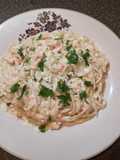 Paste (spaghete) cu somon afumat și sos de smântână