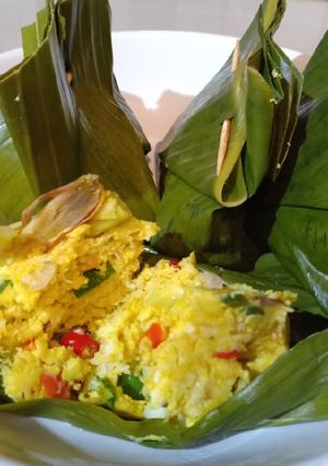 Foto resep (Seri Pepes) Golden steam tofu (Botok tahu)