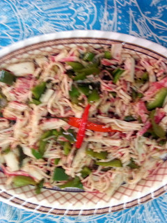 A picture of fast stIr fry crab meat.