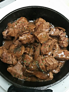 A picture of Pan Seared Cajun Beef tips.