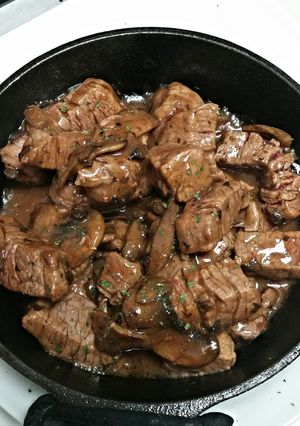 A picture of Pan Seared Cajun Beef tips.